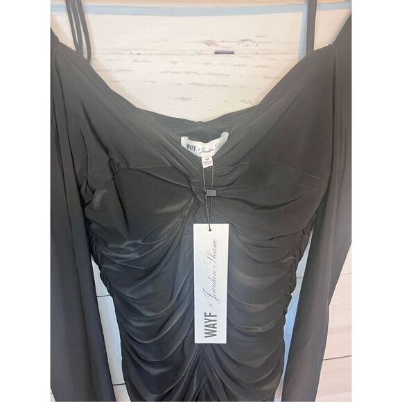 WAYF Bodycon Ruched Long Sleeve Size Medium - Picture 4 of 5